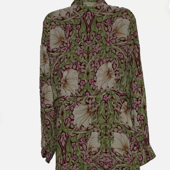 Morris & Co x H&M Green Print Art Nouveau Midi Dress Size: 10 - Picture 7 of 7